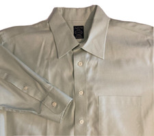 JOSEPH  FEISS Men  s Green Striped Dress Shirt Size 16 32/33 - NON IRON