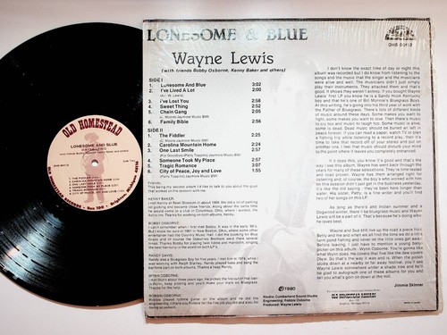 1980 Wayne Lewis Lonesome & Blue Bluegrass Vinyl LP Record VG+ - Picture 2 of 4