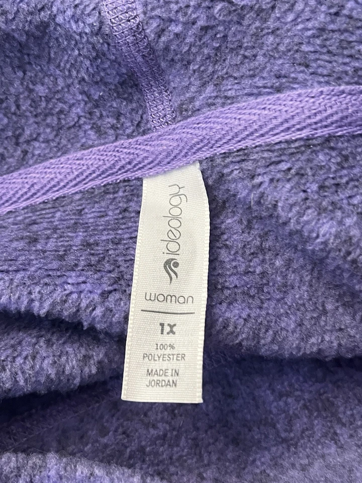 Sudadera Ideology Mujer Capucha Cuello Talla 1X Púrpura Pullover Athleisure Foto 3 de 4