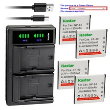 Kastar Battery LTD2 Charger for Casio NP-60 BC-60  Casio Exilim Zoom EX-S10BK