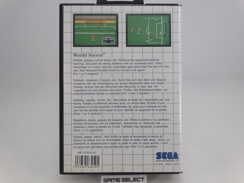 WORLD SOCCER SEGA MASTER SYSTEM 8 BIT PAL EU EUR ITA ITALIANO ORIGINALE - Picture 2 of 6