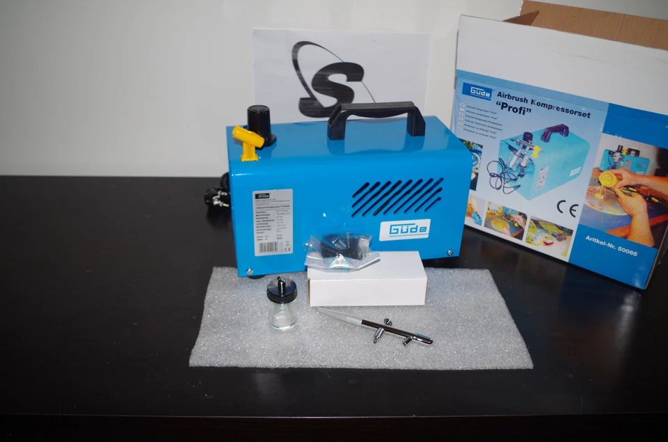 Airbrush Komplett Set - Güde Airbrush Kompressor Profi-Set Art.Nr 50065
