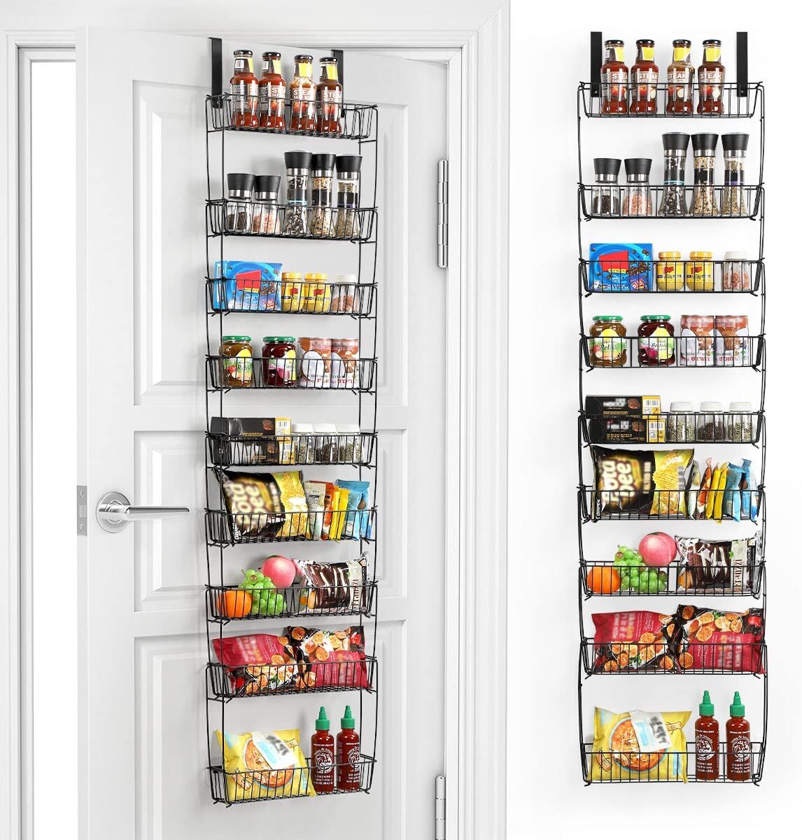9Tier Over the Door Pantry Organizer Hanging HeavyDuty Metal Kitchen Spice Rack eBay