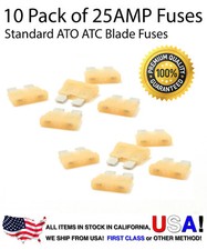 Premium 10 Pack 25 AMP Automotive ATO ATC Standard Blade Fuses 25A
