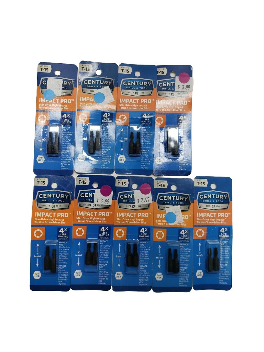 Century 11pc Star-Drive Screwdriver Bits, #66115 T-15
