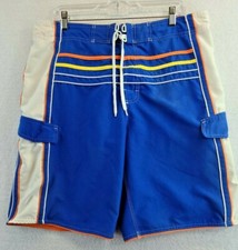 No Boundaries NoBo Blue Swim Trunks Board Shorts Mens Medium