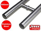 STAINLESS STEEL DOOR HANDLE ENTRANCE PULL SET 600mm LONG BRUSHED FINISH