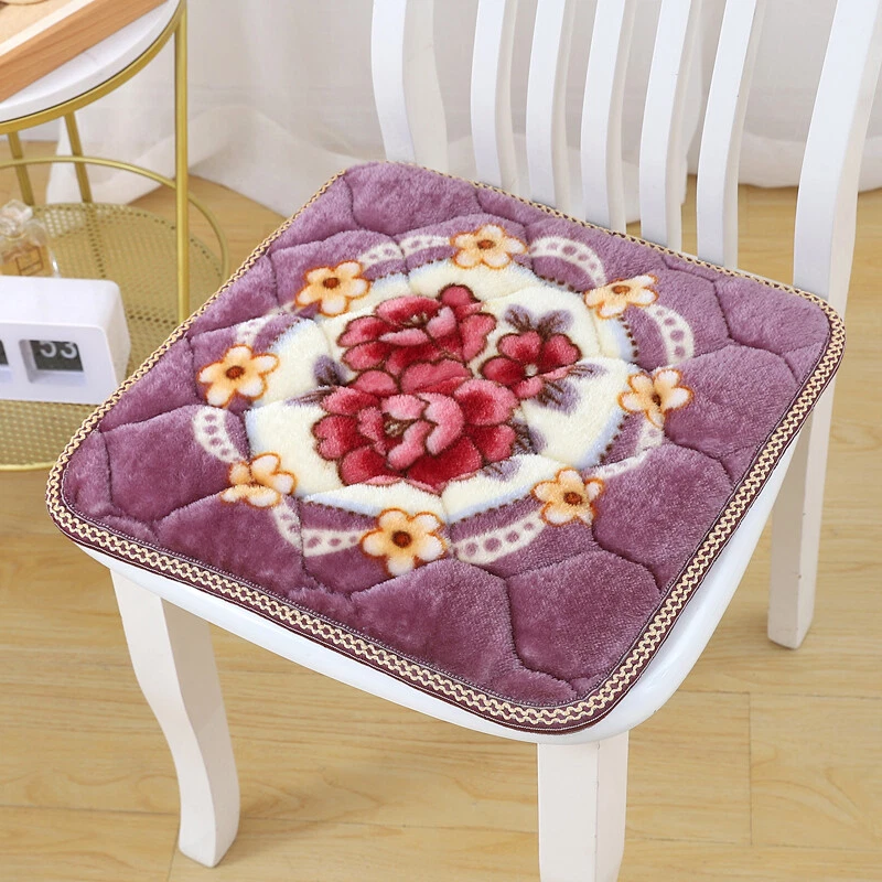 2pcs Square Seat Cushion Chair Pad Ethnic Floral Dining Student Classroom  Furry