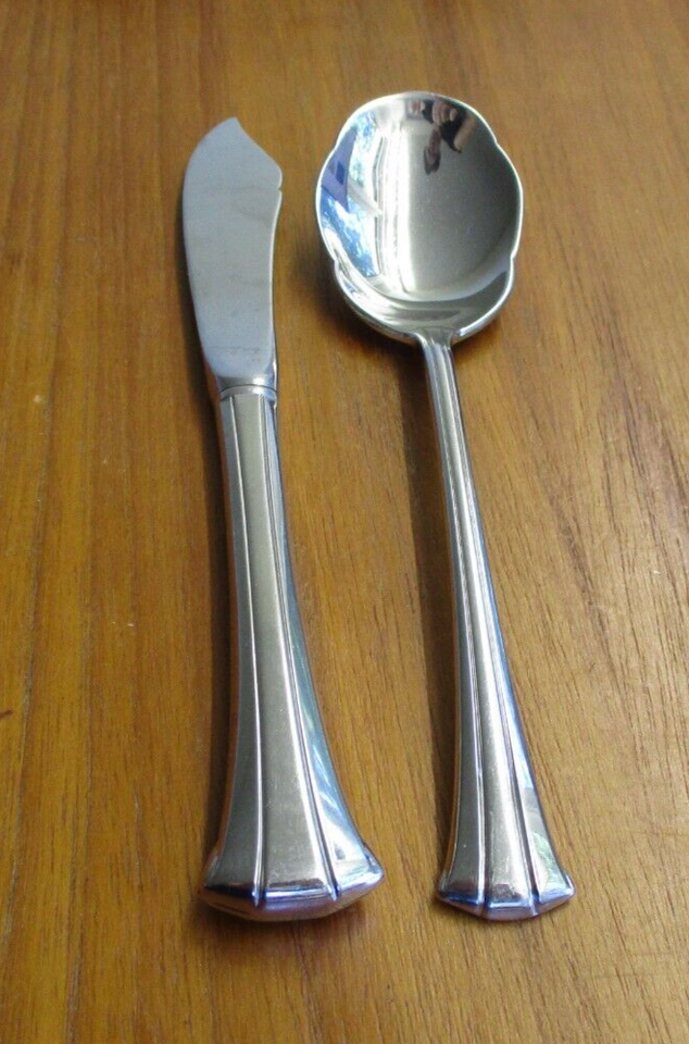 Gorham Trilogy Flatware Sugar Shell Spoon Hollow Butter Knife Serving