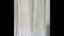 White Lace Wedding Dress with a Lace Veil