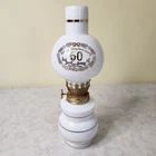 Vintage ENESCO 50th Anniversary Oil Lamp Lantern Milk Glass Golden Wedding Japan