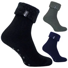 THMO - Mens Thermal Bed Socks with Non Slip Sole | Cosy Slipper Socks