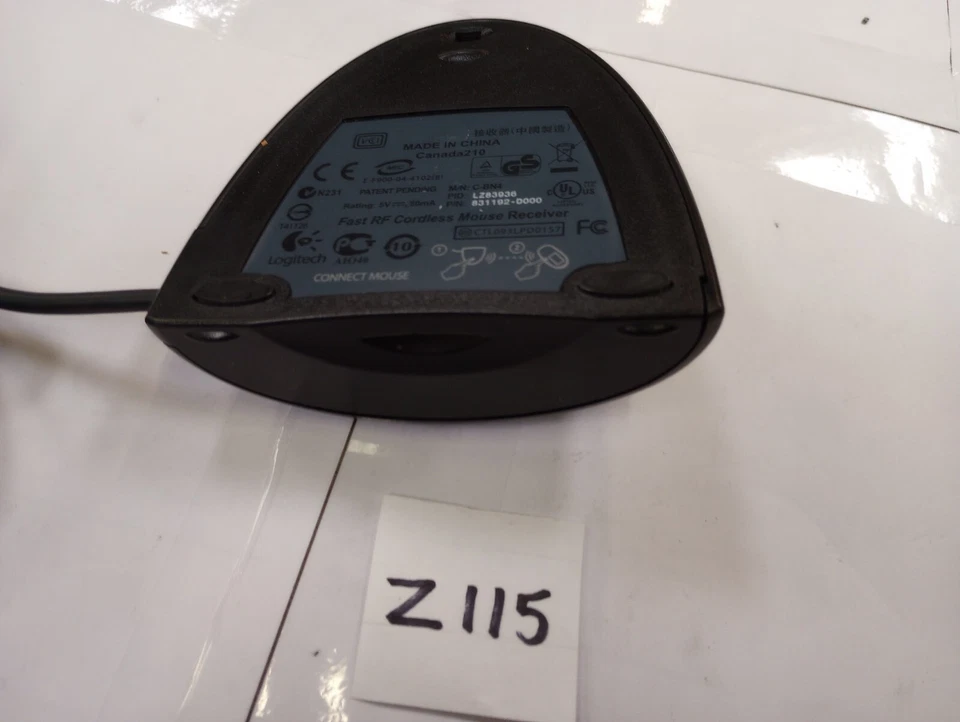 Genuine Logitech (C-BN4) Solid Black Fast RF Cordless USB Mouse Receiver *READ* - Image 4 of 4