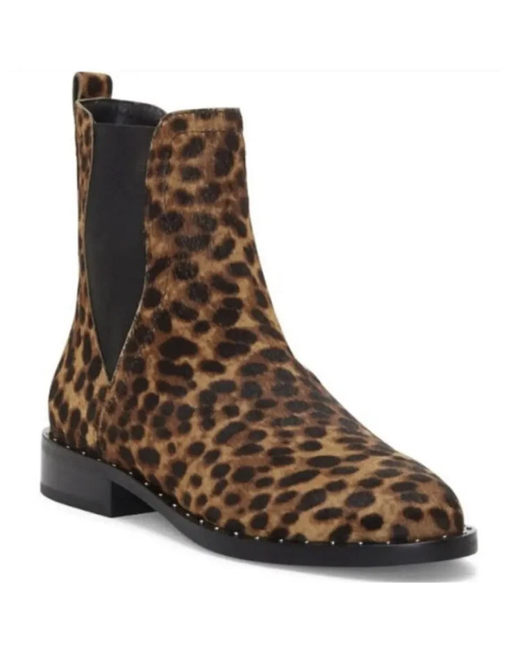 Rebecca Minkoff Sabeen Too Leopard Print Boot Calf Hair Ankle Booties EUC size 8