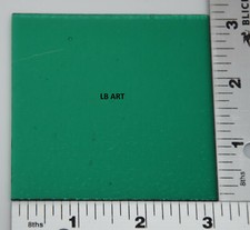 1417.30- 3" x 3" TRANSPARENT EMERALD GREEN BULLSEYE 3mm THICK GLASS 90 COE
