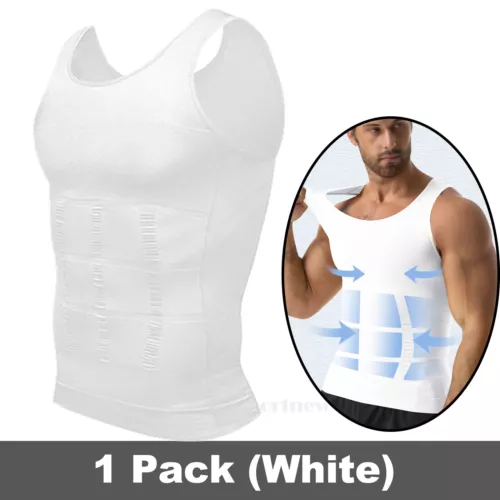Mens Slimming Body Shaper Tank Top Abdomen Gynomastica Compression Vest Shirt - Picture 15 of 21