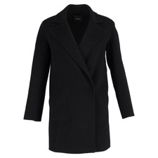 Theory Coat In Black Wool Ints