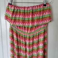 Mossimo Colorful Sleeveless Strapless Beautiful Maxi Sun Dress Size M Geometric