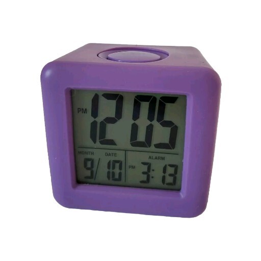 Anti-slip Long-lasting Mini Kids Alarm Led Clock Purple