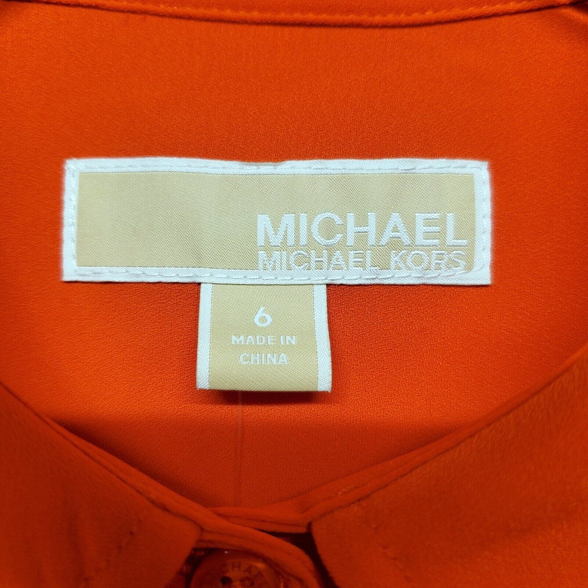 michael kors orange shirt dress Michael Kors Collection Italy Orange Short Sleeve Button Mini Shirt Dress  $1,400
