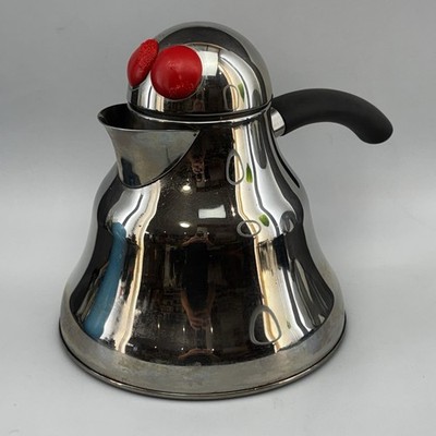 BUGATTI VIA ROMA Chrome Beehive Tea Coffee Stovetop Kettle Boiler Italy