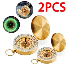 Portable Compass Brass Keychain Watch Pocket Outdoor Camping Hiking Navigation