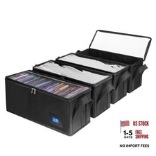 CD Case Holder with Clear Lid, CD Storage Box 4Pack Black CD-4PACK