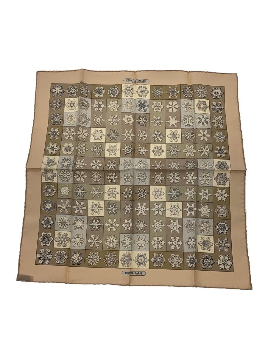 Hermes Silk Scarf All Over Print BEG Design for Women