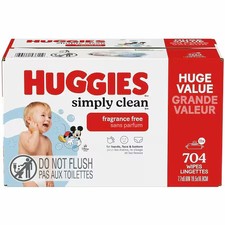 Huggies 53611 Huggies Simply Clean Unscented Baby Wipes, 11 Flip-Top Packs 704
