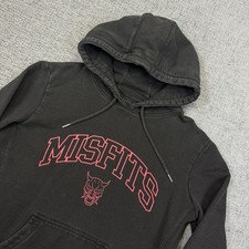 Misfits Sweatshirt Mens Large Black Spellout Hoodie Heavy Devil Face Grunge