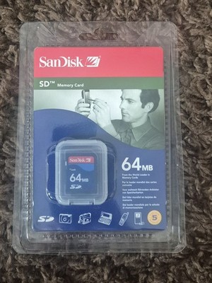 SanDisk 64MB SD-Karte Full Size Secure Digital Speicherkarte Neu Versiegelt Selten Retro