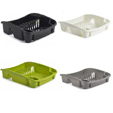 PLASTIC KITCHEN SINK DISH DRAINER CUTLERY PLATE CUP DRAINING HOLDER RACK TIDY