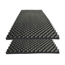 KTOESHEO 2 PCS Acoustic Panels,48''X24''X2'' Egg Crate Foam Soundproof Black