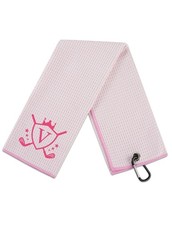 16x24 Inch Pink Initial V Microfiber Golf Towel Women Quick Dry Absorbent