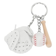 Baseball Keychains, Mini Cute Backpack Pendant Decorations, White