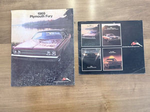 Vintage 1969 Plymouth Fury & Plymouth Full Line Dealer New Car Sales Brochures