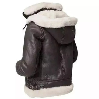 B3 Men's Flight Pilot RAF Aviator Real Shearling Sheepskin Leather Bomber Jacket