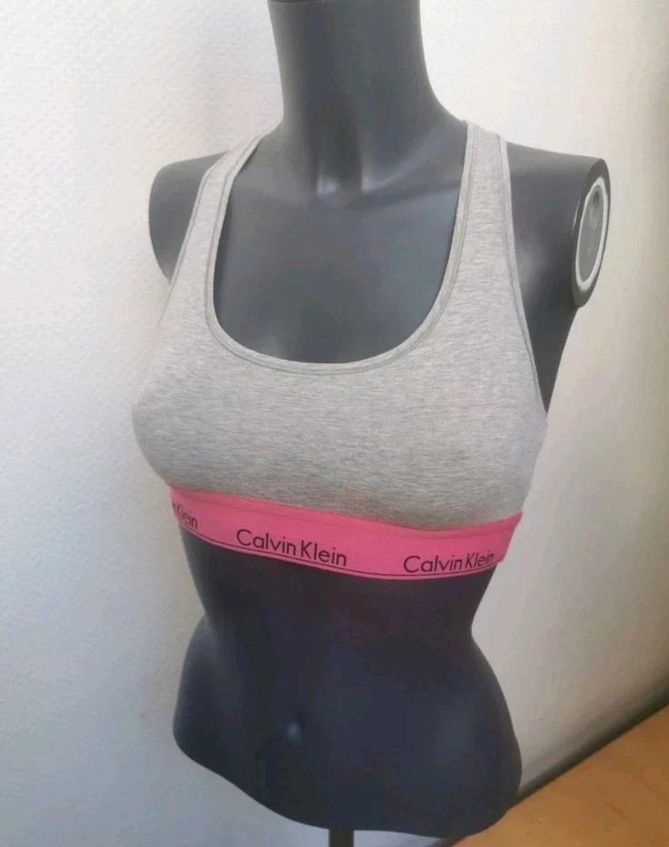 Calvin Klein Sport BH Gr. S / M Bustier Dessous Unterwäsche Top Grau  Fitness - Bild 2 von 4