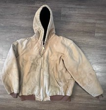 Carhartt Distressed Duck Insulated Flannel-lined Hooded Jacket 0J0140-M Size XL