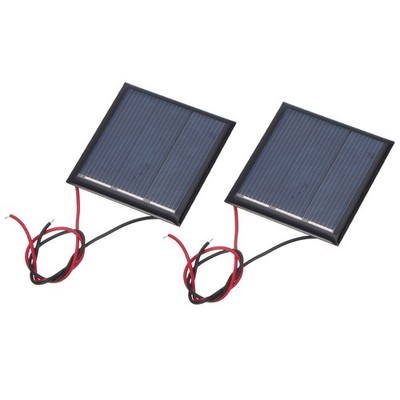 2 Stk 1.5V 0.225W 150mA Mini Solarpanels Mit 2 Kabeln 45mm x 45mm