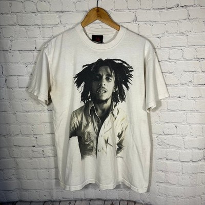 Vintage Bob Marley Zion Rootswear White Graphic T-Shirt Mens Large 2003 Reggae