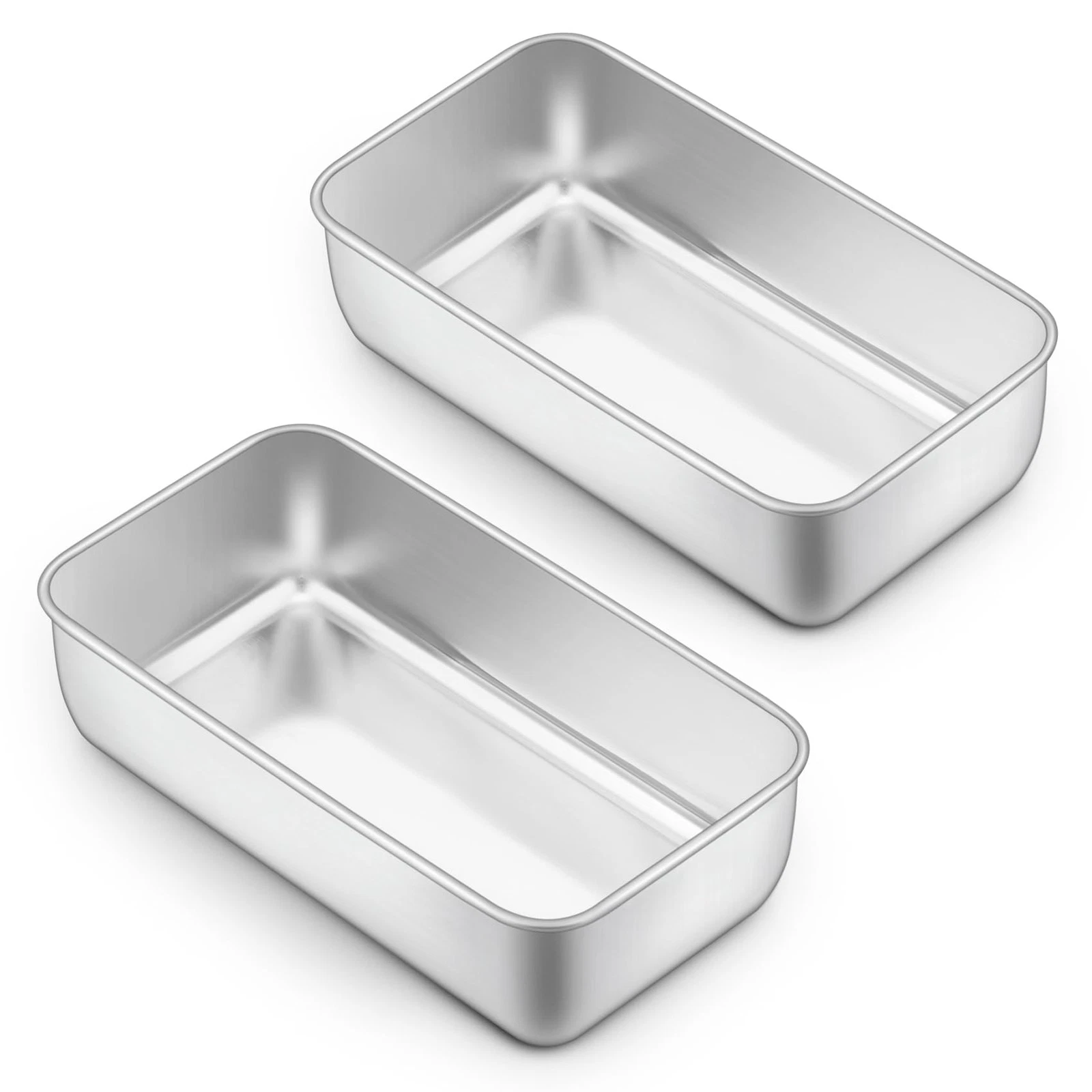 Onader Loaf Tin Set of 2, Stainless Steel 2lb Bread 23×12.3×6.5cm, Silver