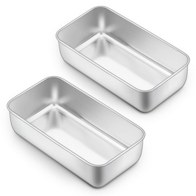 Onader Laibdose 2er Set, Edelstahl 2 Pfund Brot 23 x 12,3 x 6,5 cm, silber 