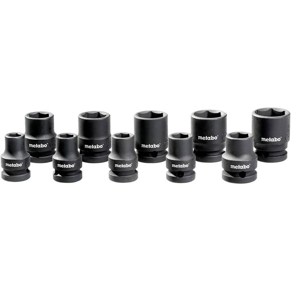 Metabo clé à douille 10 pièces 628831000 en acier chrome-vanadium pour vissage mécanique