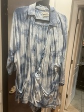 Urban Outfitters Sz L Women's  Blue Tie Died Romper Bohemian Short Jumpsuit