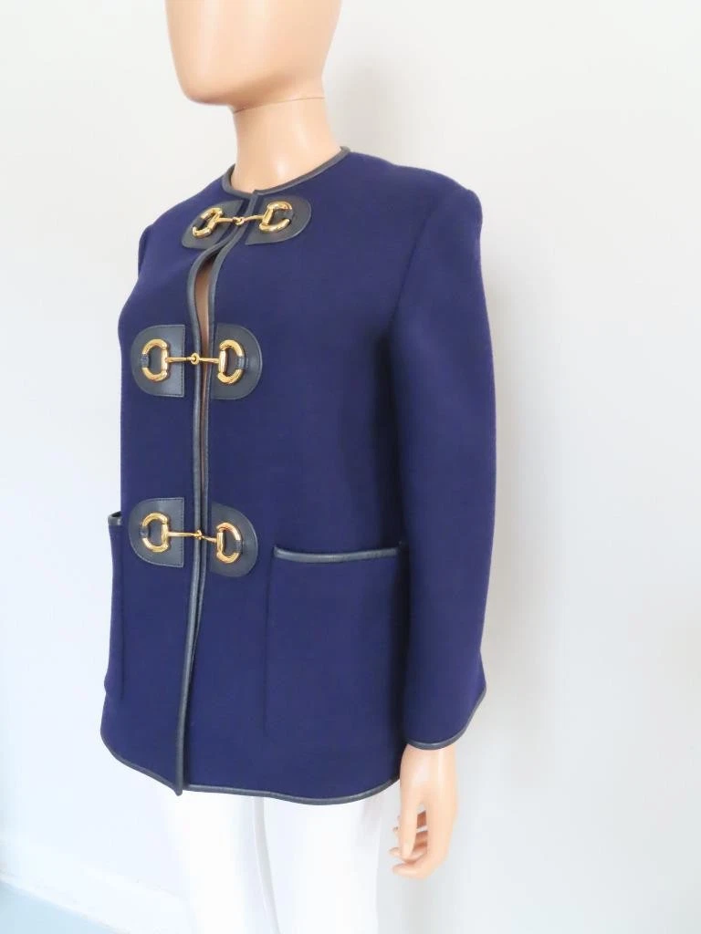 Cappotto Caban militare Gucci viola Horsebit Toggle taglia 38 US 2 $3.500