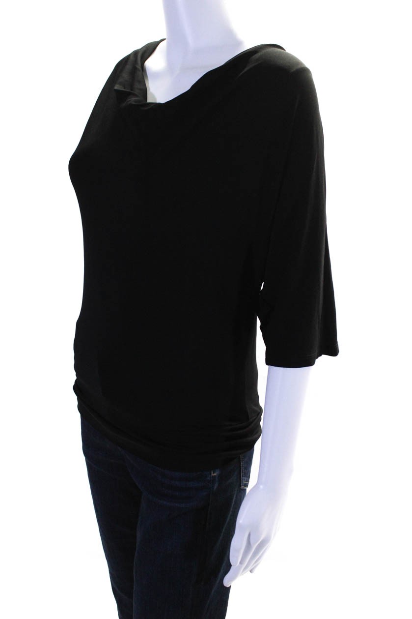 Michael Kors Women's Short Sleeve Cowl Neck Blouse Black Size XS thumbnail 2