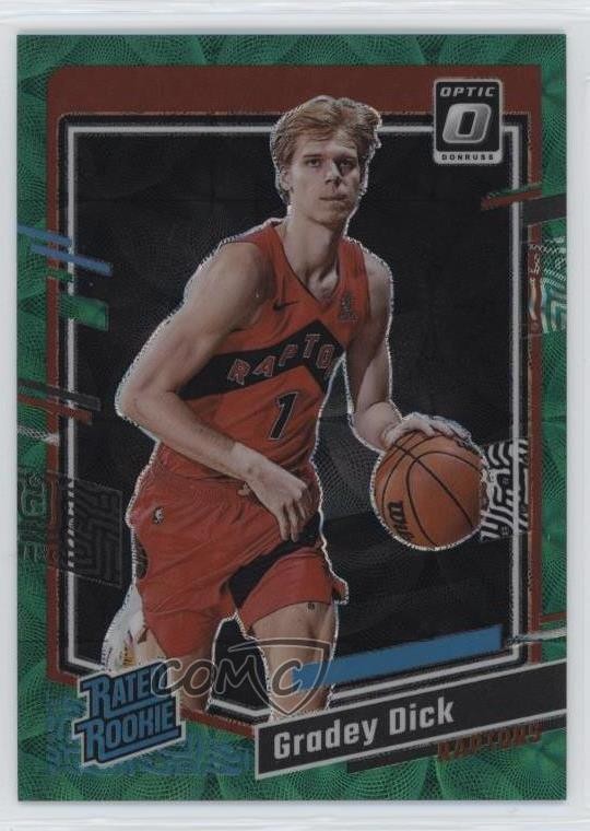 2023 Donruss Optic Rated Rookie International Green Prizm 30/65 Gradey Dick 13p4
