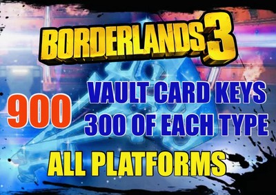 Borderlands 3 900 Vault Card Keys Drop 300 of All Cards XBOX ONE X/S PS4 PS5 PC