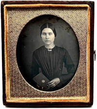 1/6 Plate Daguerreotype - Beautiful Woman - Her Eyes! - Half Case - Resealed